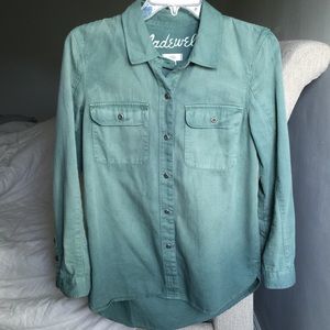 Madewell Green Vintage Washed Shirt