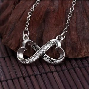 Love perfect infinity rhinestone necklace