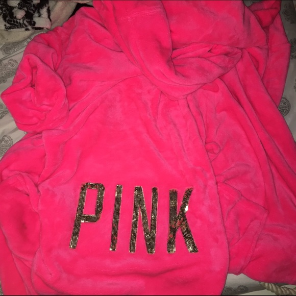 Victoria's Secret pink plush bling robe