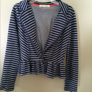 Rewind short,striped blazer w/button