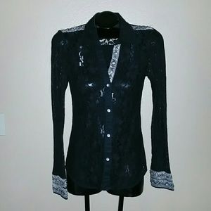 Beautiful  black lace western top