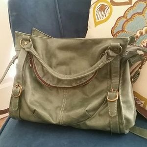 Faux leather green purse