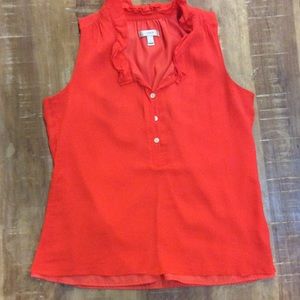 J. Crew Red-Orange Sleeveless Blouse