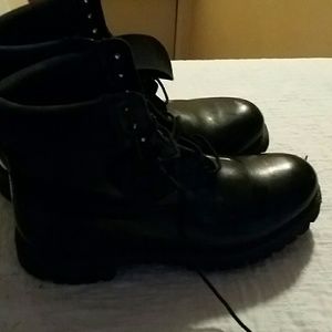 black shiny timberland boots