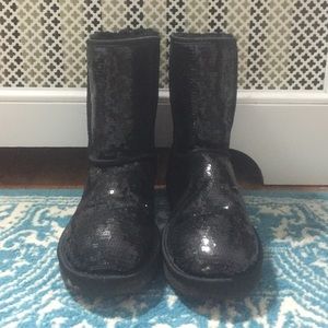 Black sparkly UGGs
