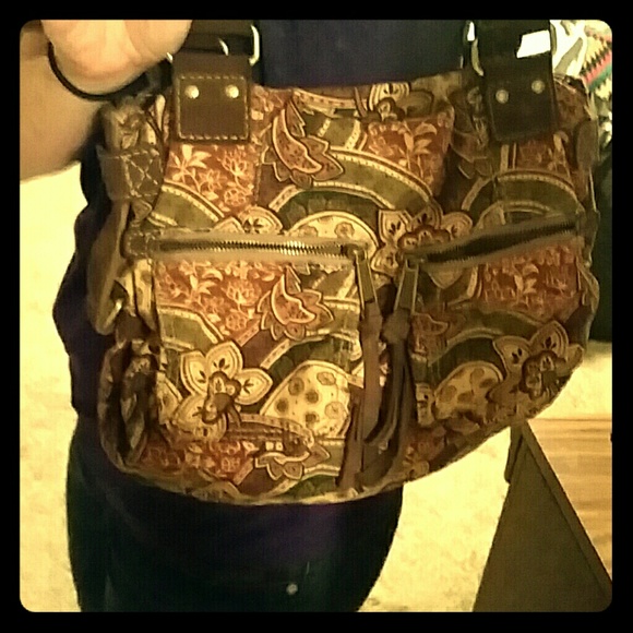 Retro Pattern Fossil Handbag & Leather Wallet