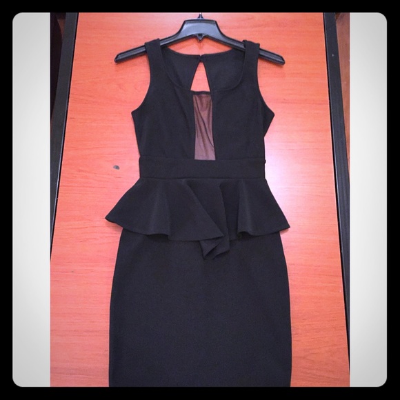 Black peplum dress
