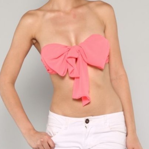 Pink Bowtie Bra Top 🎀
