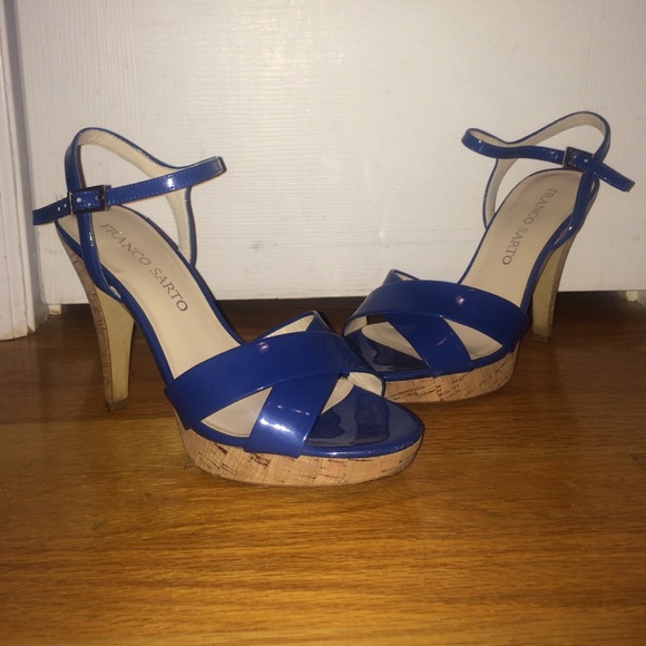 Royal blue Franco Sarto platform heels