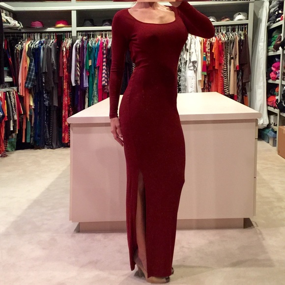 ⏺SOLD⏺ Red Long Sleeve Maxi Dress - Picture 3 of 4