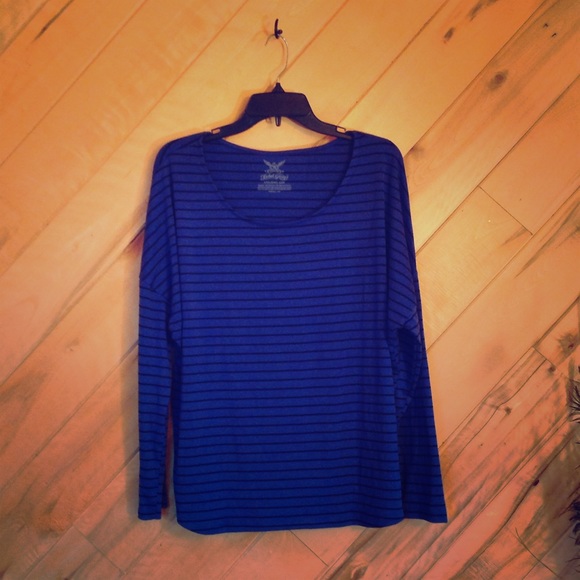 Blue and Black Long Sleeve Shirt