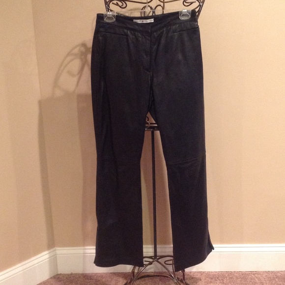 TOMMY HILFIGER BLACK LEATHER PANTS🆕