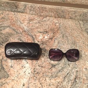 Chanel back and white sunglasses