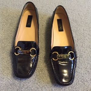 Black patent leather flats