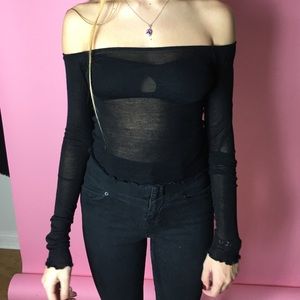 Brandy Melville off the shoulder knit long sleeve