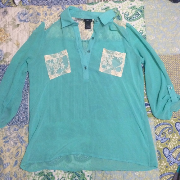 Rue 21 Aqua Blouse