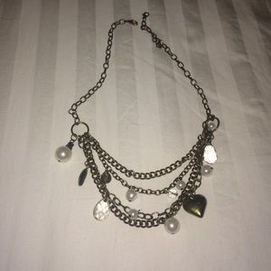 Bronze dangle statement necklace