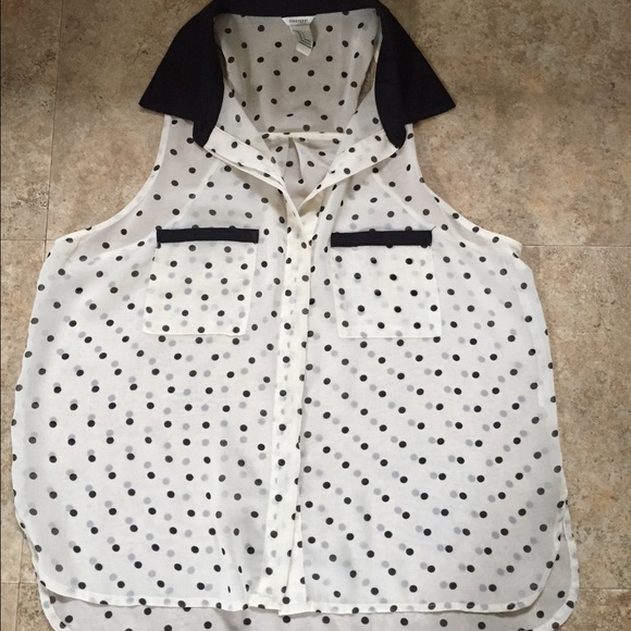 Sheer Polk a dot tank with collar