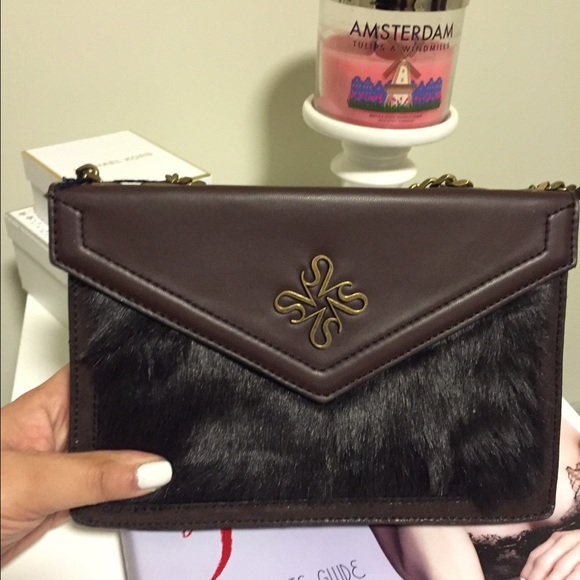 Faux fur clutch