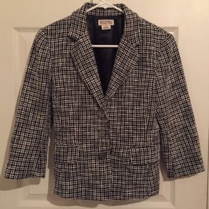 Michael Kors Black & White Print Blazer