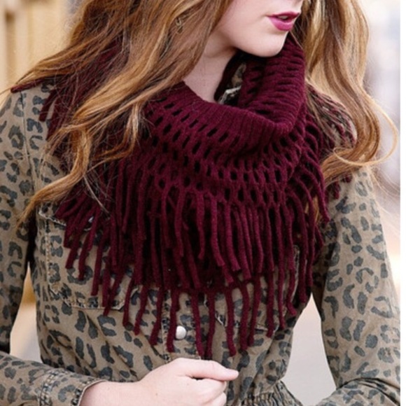 Vivacouture Accessories - Burgundy Infinity Scarf