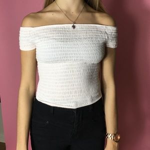 Baby pink Brandy melville off the shoulder top