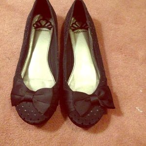 Black bow flats