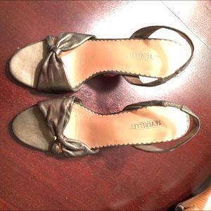 Metallic brown heels