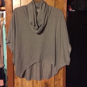 Side drape cowl neck top