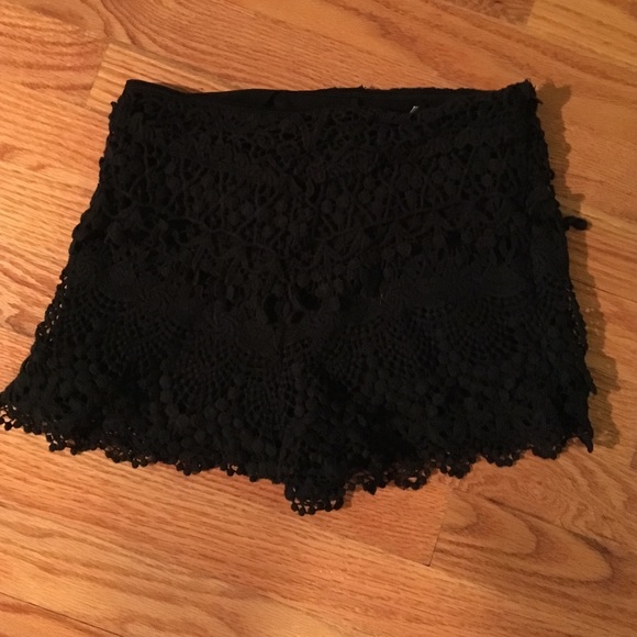 Black lace shorts