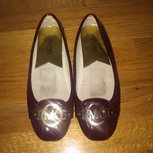Red patent leather Michael Kors flats