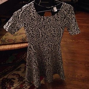 H&M Black & White Floral Dress