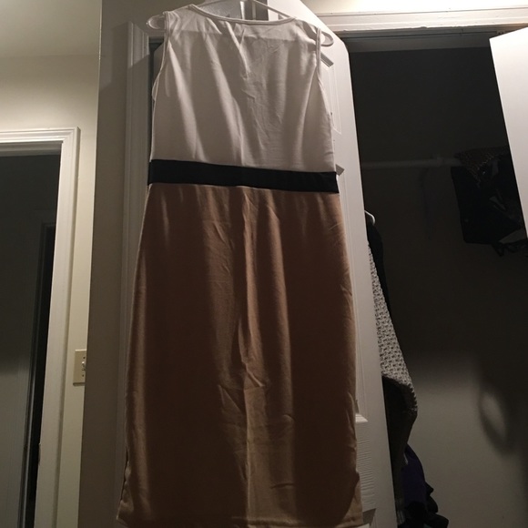MIDI size dress black tan and white - Picture 2 of 4
