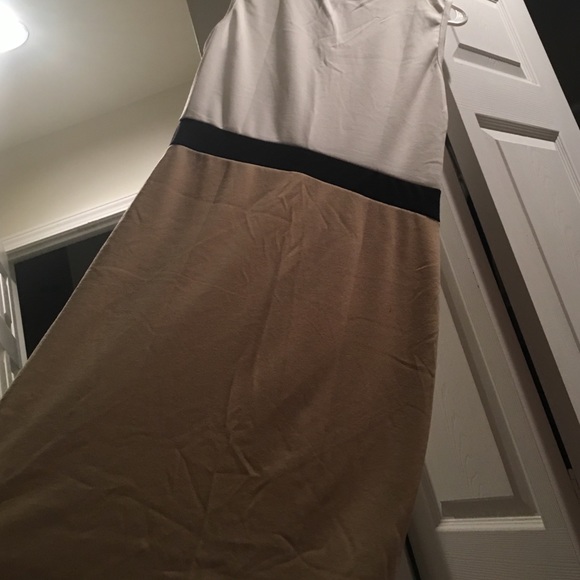 MIDI size dress black tan and white - Picture 3 of 4