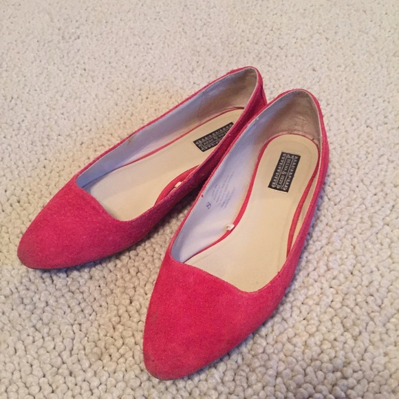 Size 8 - Red Leather Pointed Toe Flats