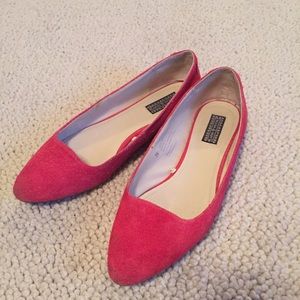 Size 8 - Red Leather Pointed Toe Flats
