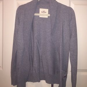 gray hollister cardigan
