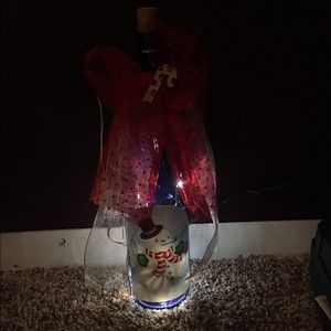 Snowman lamp hand crafted