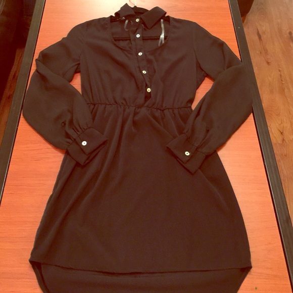 Chiffon back dress with collar - Picture 1 of 2