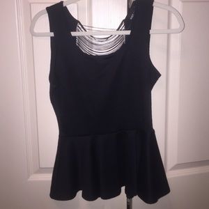 black peplum tank