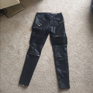 Black faux leather pants!