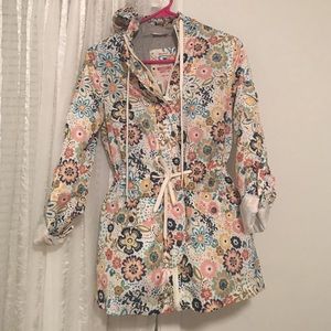 Floral print rain jacket