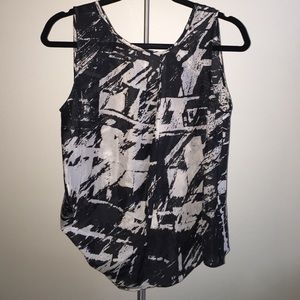 S - Helmut Lang Black/White Sleeveless Top