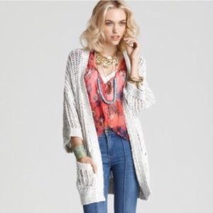 Cream Free People Cable Knit Cardigan Small