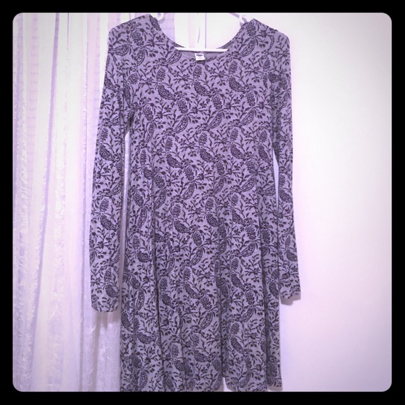 Floral print grey and navy dress. - Picture 1 of 1