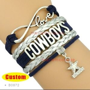Dallas Cowboys infinity bracelet( 2 bracelets )
