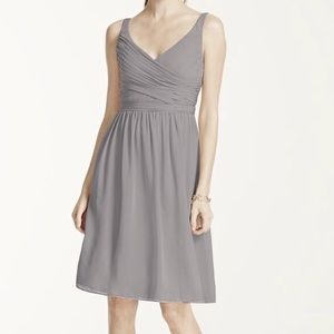 David's Bridal Short Chiffon Dress with Ruching