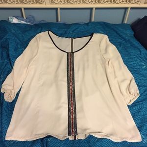 Cream Blouse with Tribal stripe