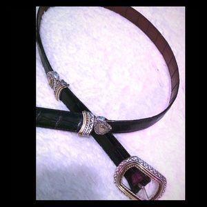 Reversible brighton belt black and brown