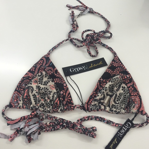 GYPSY SAND PRINTED BIKINI TOP IN SMALL!